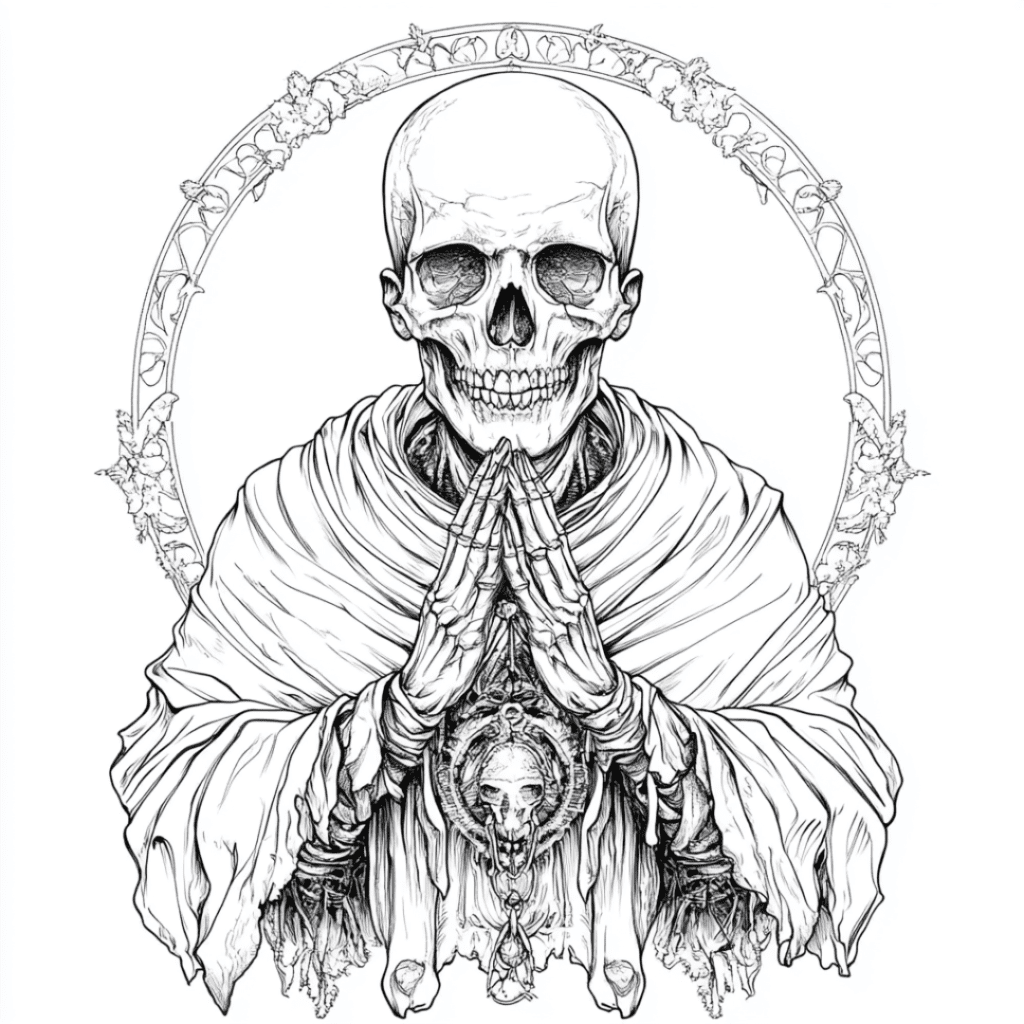 horror ghotic coloring page