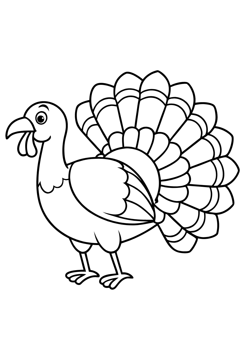 10 Free Turkey Coloring Pages