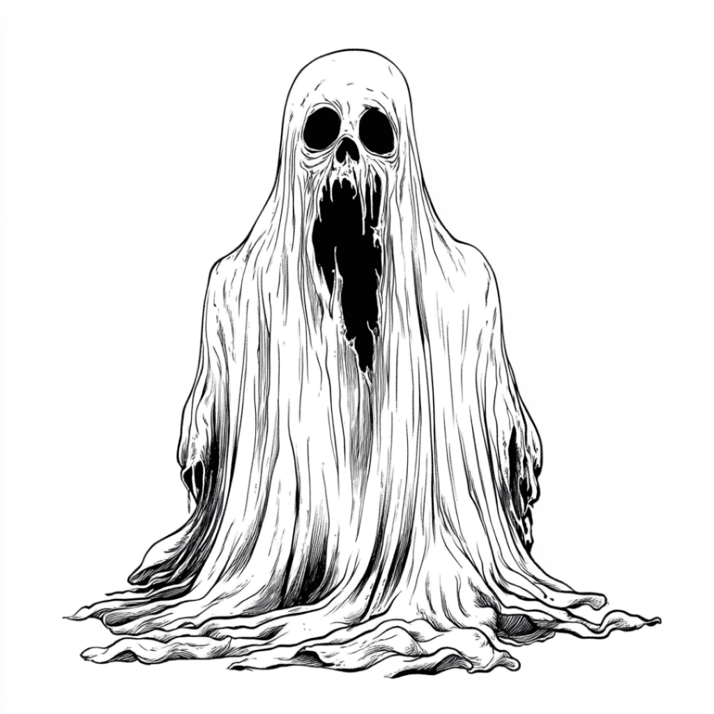 horror ghost coloring page