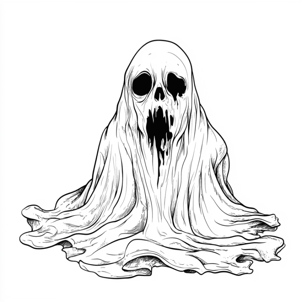 horror ghost coloring page