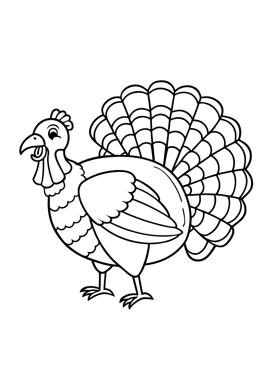 10 Free Turkey Coloring Pages