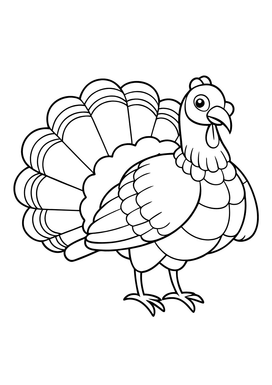 10 Free Turkey Coloring Pages