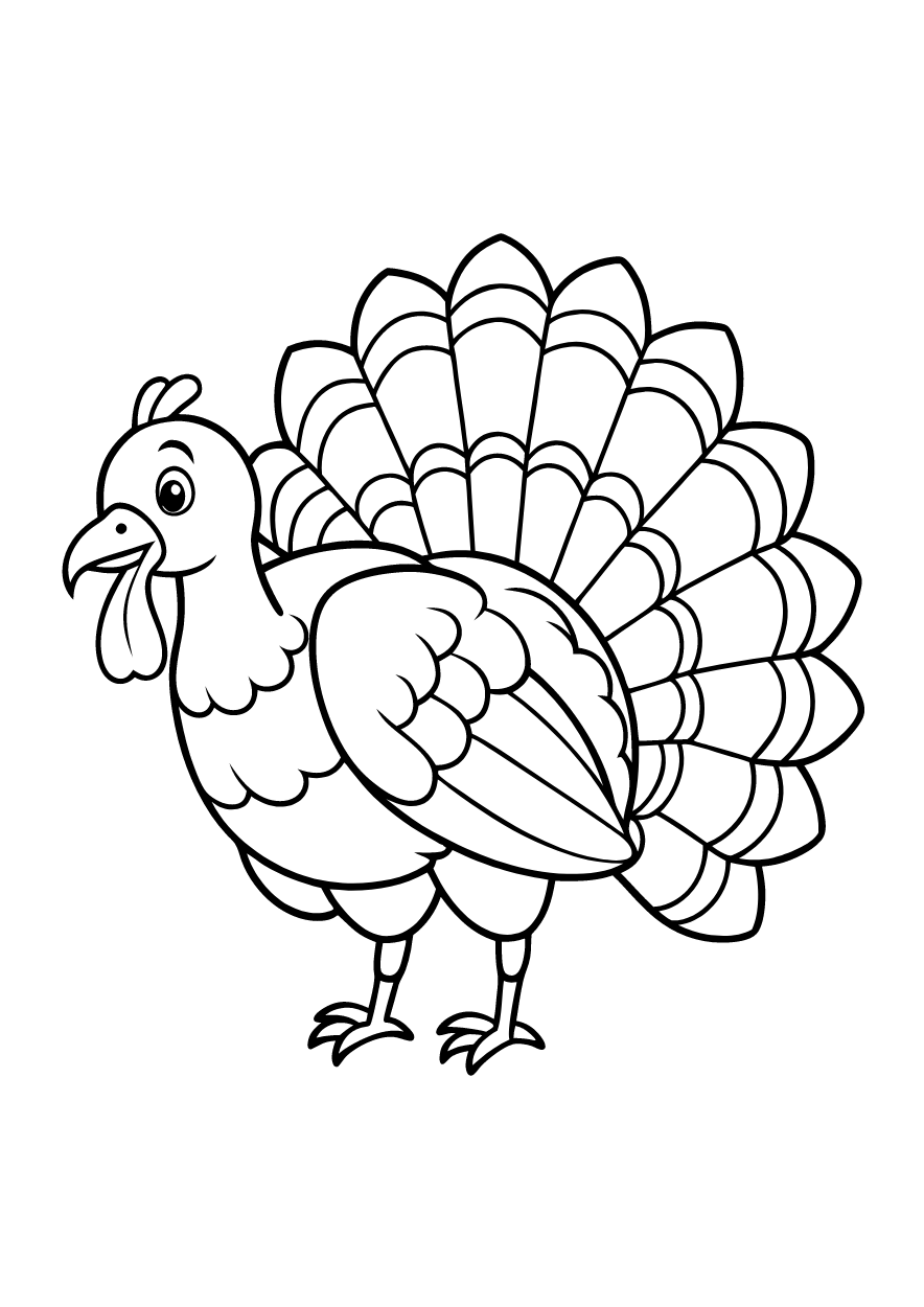 10 Free Turkey Coloring Pages