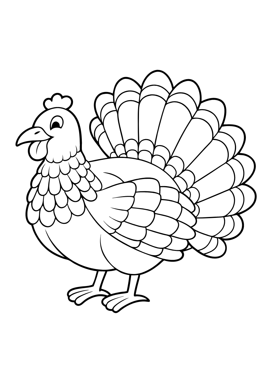 10 Free Turkey Coloring Pages