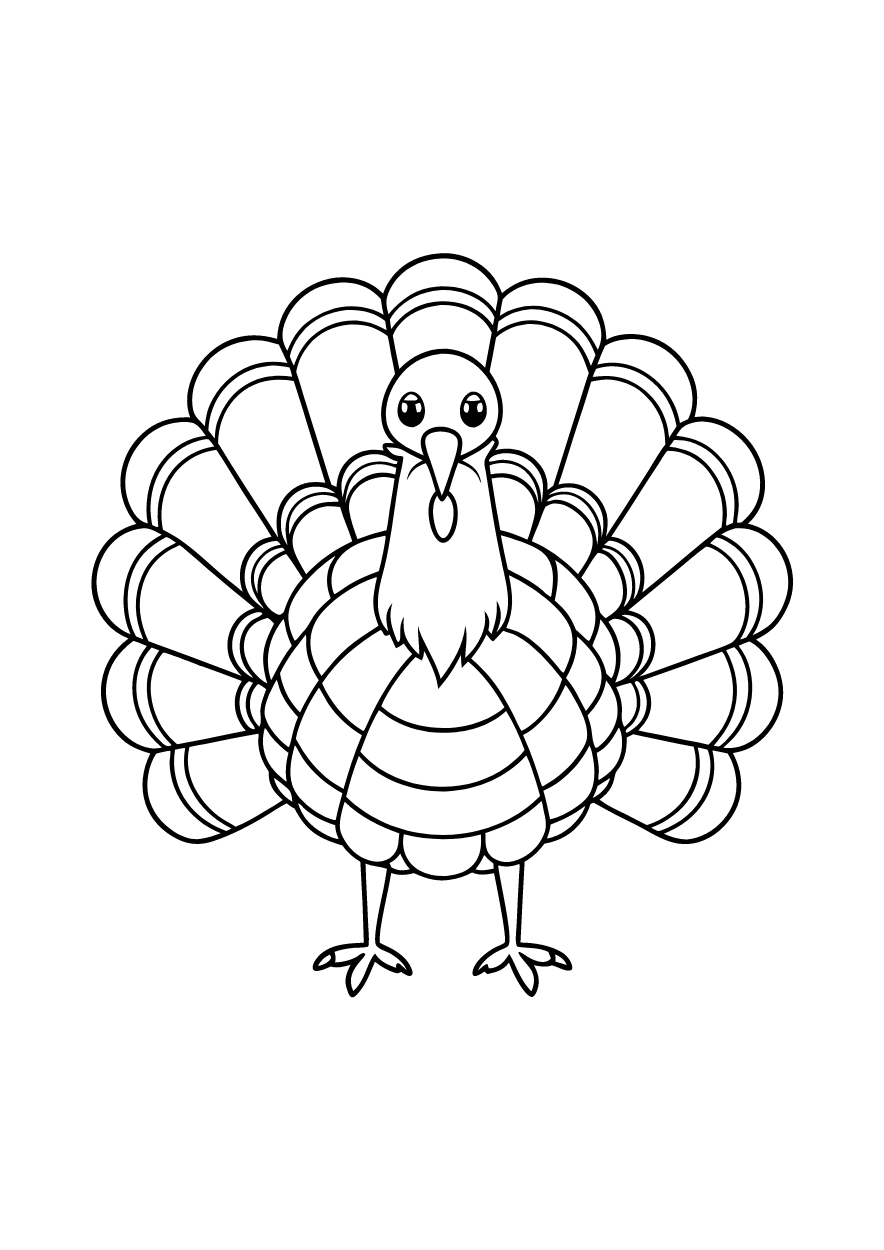 10 Free Turkey Coloring Pages