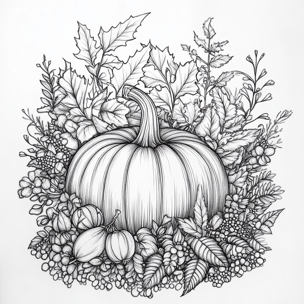 fall aesthetic coloring pages free printable, fall leaves, pumpkins, autumn trees