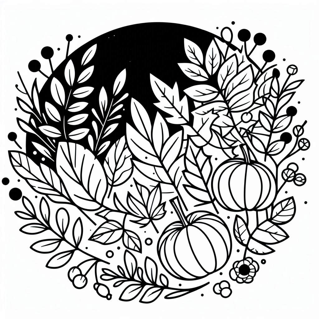 fall aesthetic coloring pages free printable, fall leaves, pumpkins, autumn trees