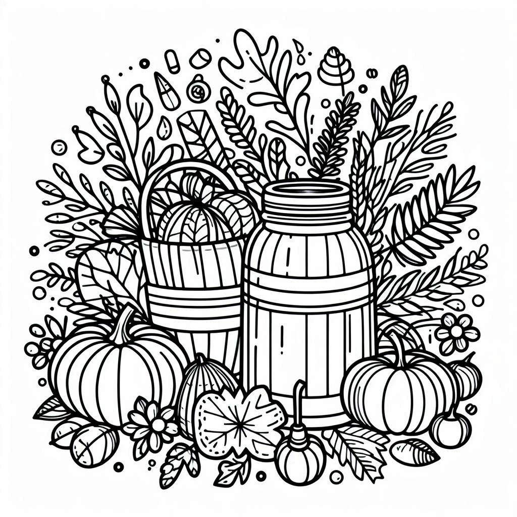 fall aesthetic coloring pages free printable, fall leaves, pumpkins, autumn trees