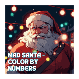 mad santa christmas color by number for adults printable