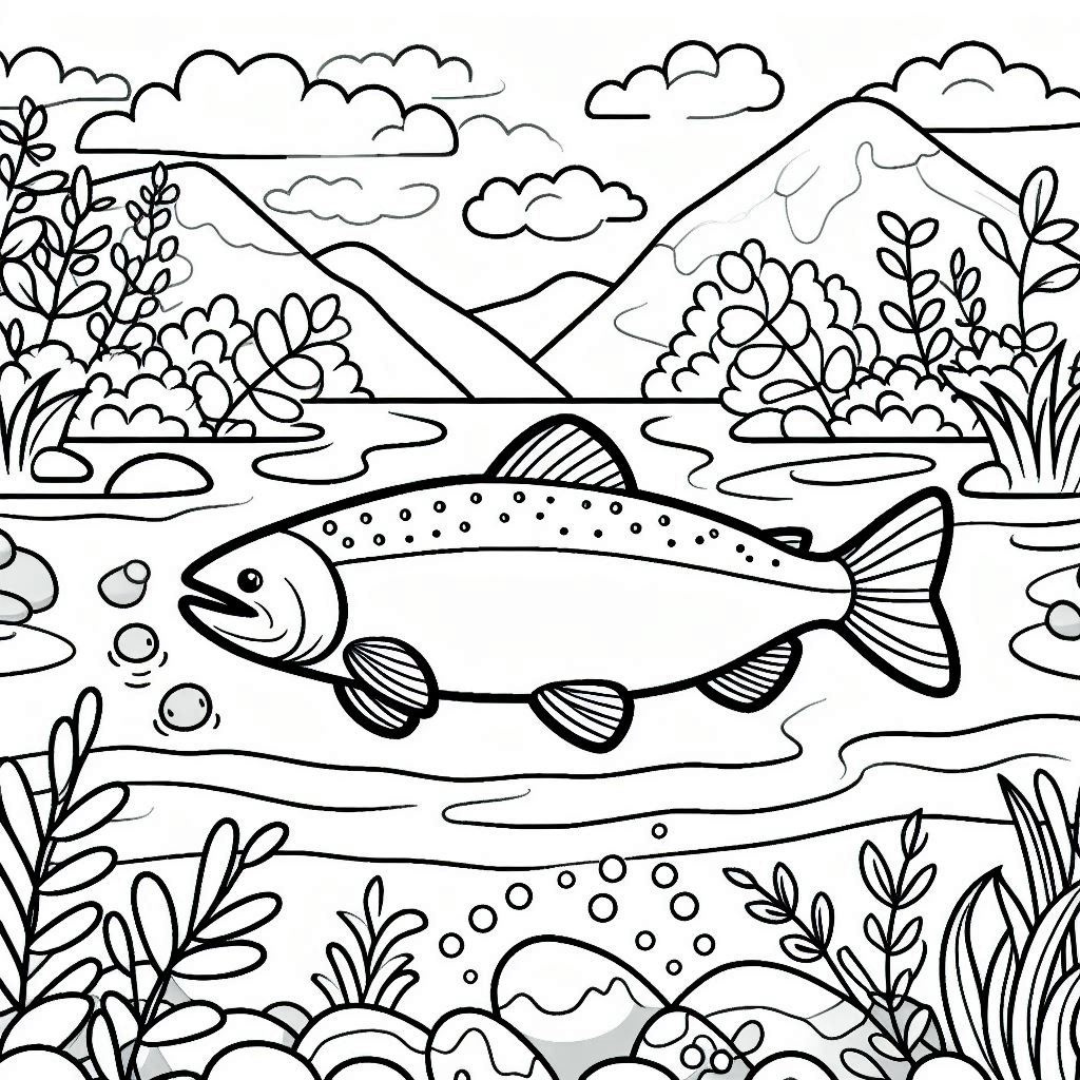 Salmon Coloring Pages