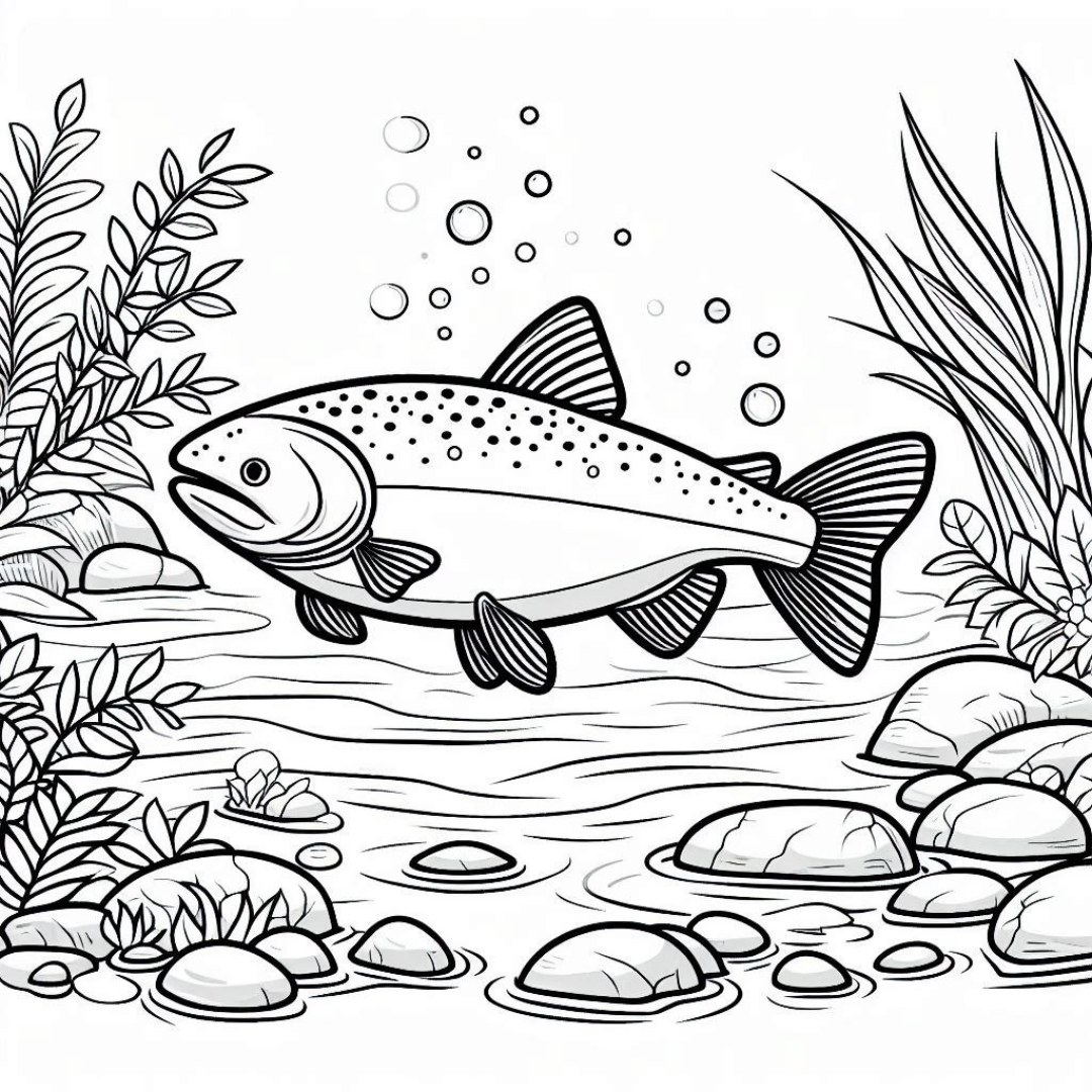 Salmon Coloring Pages