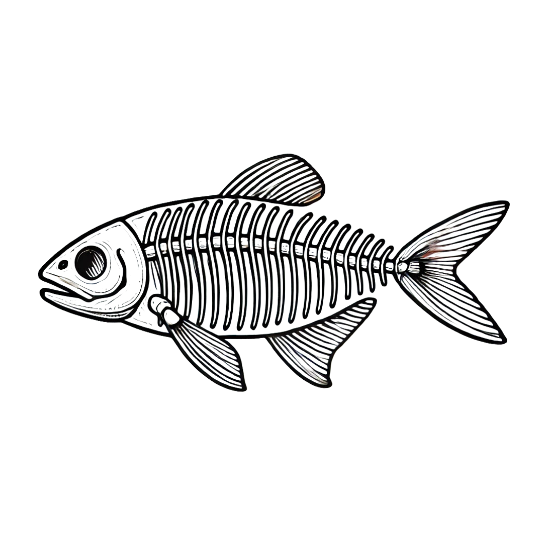 Fish Skeleton Coloring Pages: For a unique twist, explore skeleton designs that are both fun and educational.