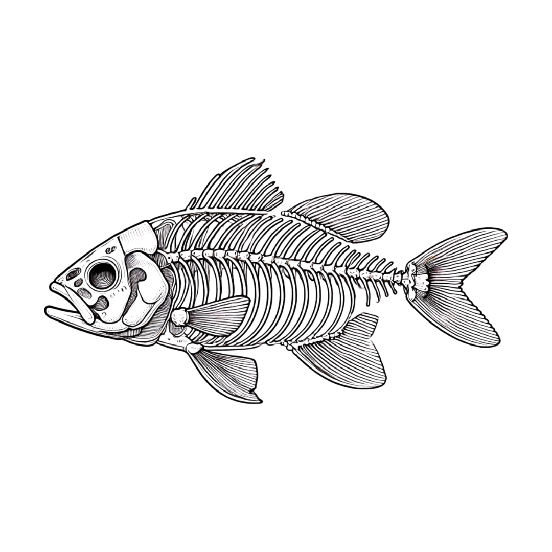 Fish Skeleton Coloring Pages: For a unique twist, explore skeleton designs that are both fun and educational.