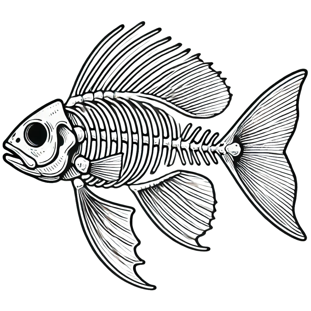 Fish Skeleton Coloring Pages: For a unique twist, explore skeleton designs that are both fun and educational.