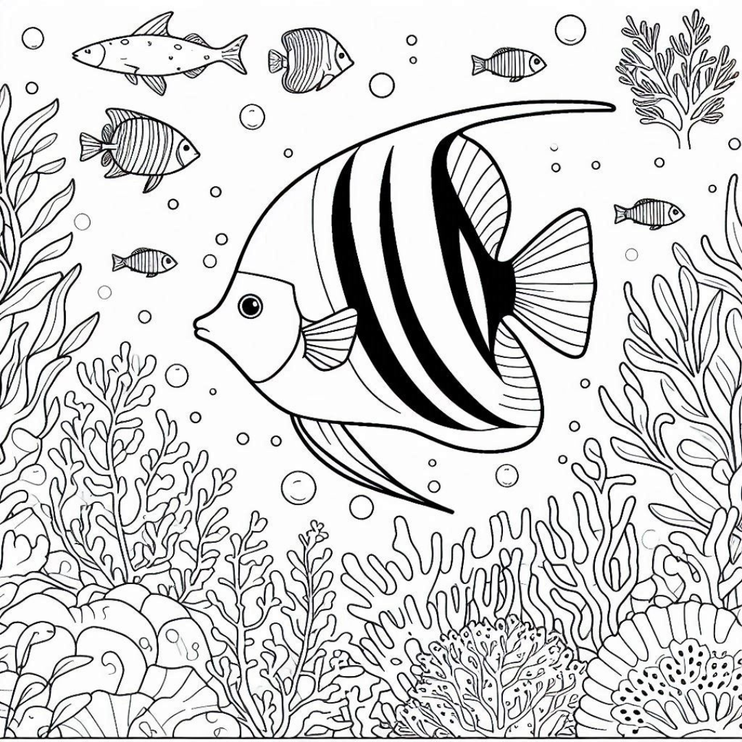 angel fish coloring page