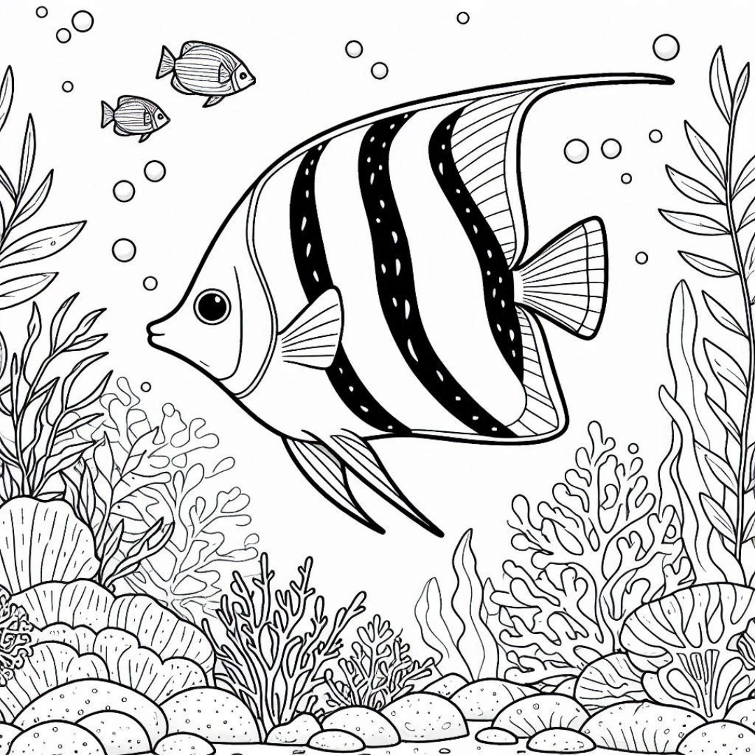 angel fish coloring page