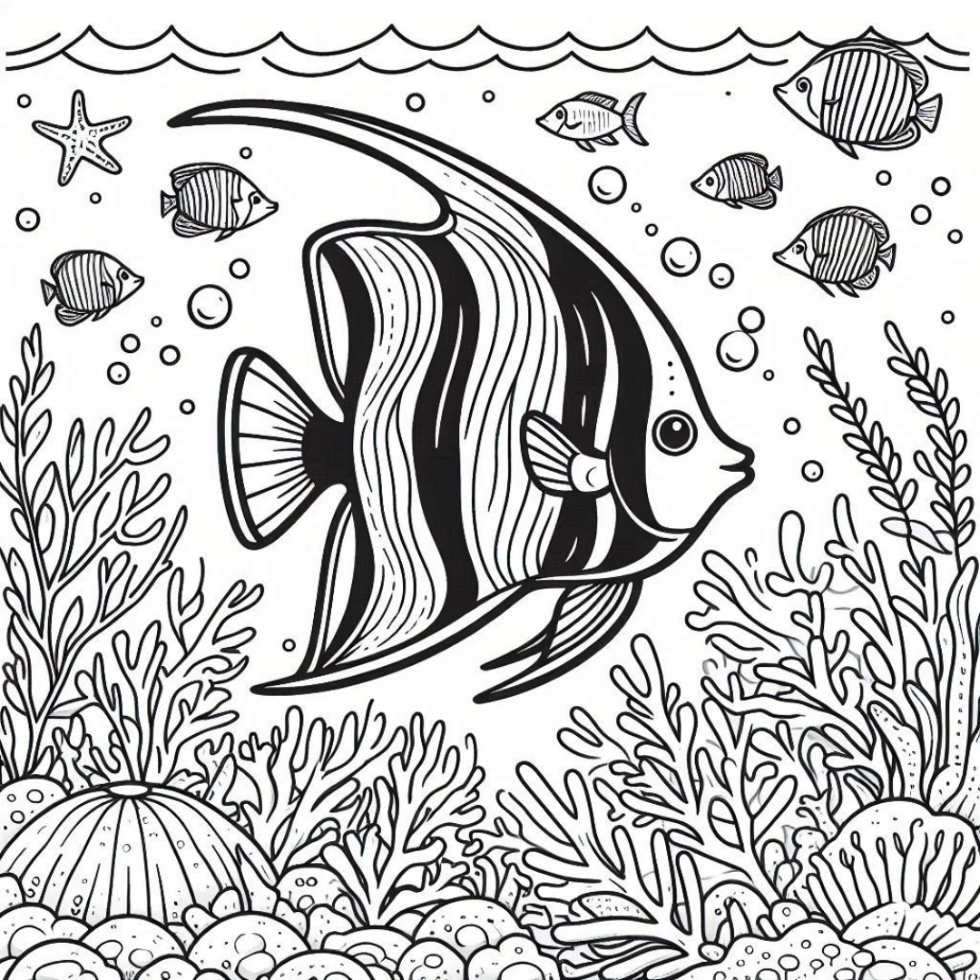 angel fish coloring page