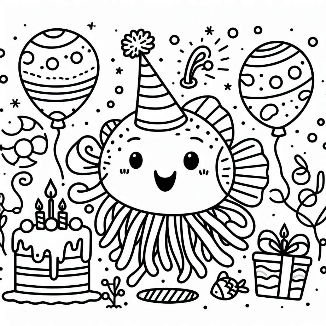 coloring pages printable birthday cards for brother fish​