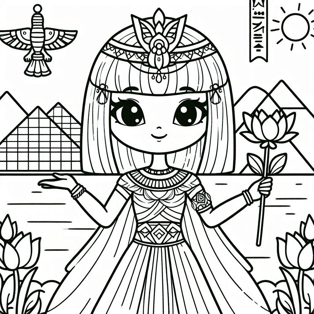 Egyptian Princess Coloring Page