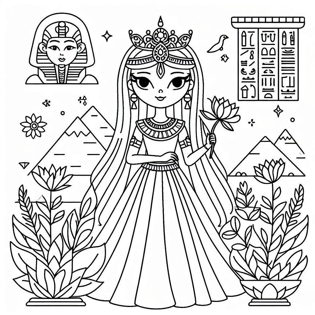 Egyptian Princess Coloring Page