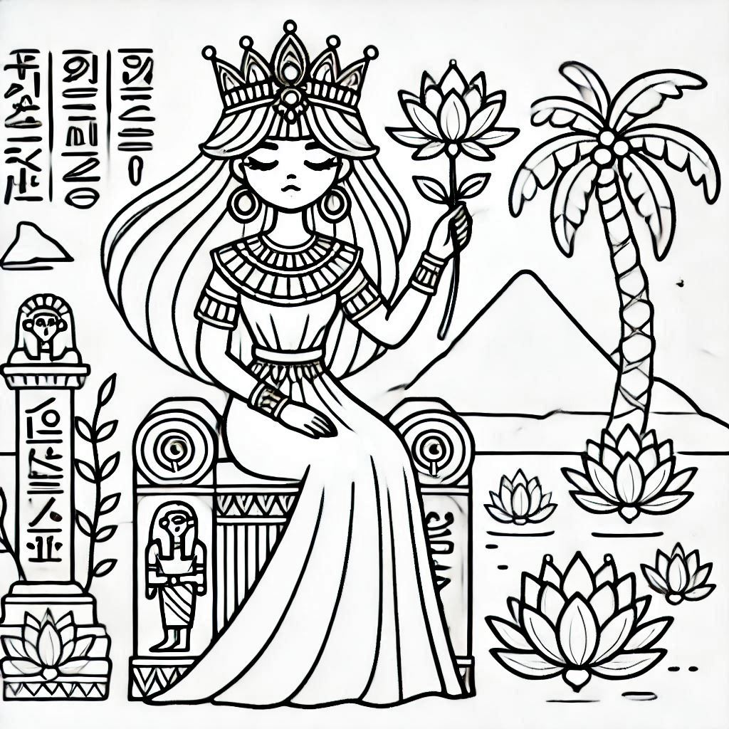 Egyptian Princess Coloring Page