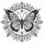 butterfly mandala coloring pages​