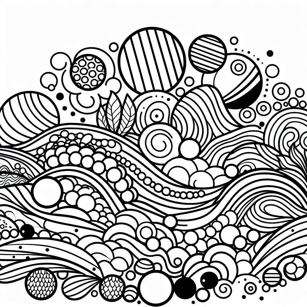 abstract art coloring pages​