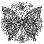 butterfly mandala coloring pages​