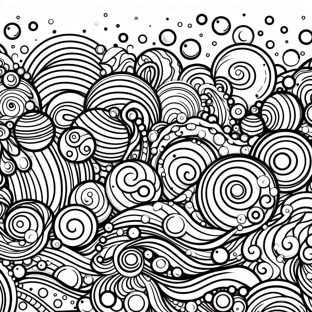 abstract art coloring pages​