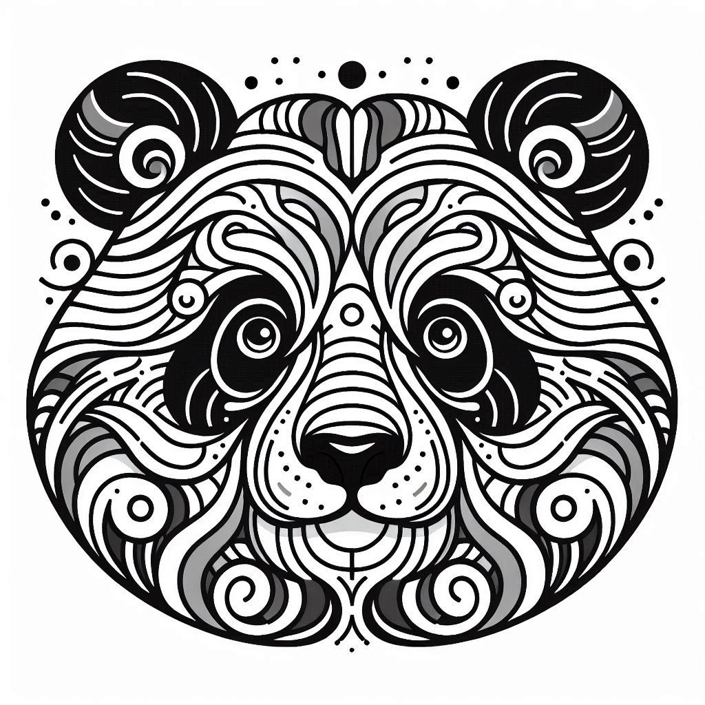 abstract animal coloring pages printable panda