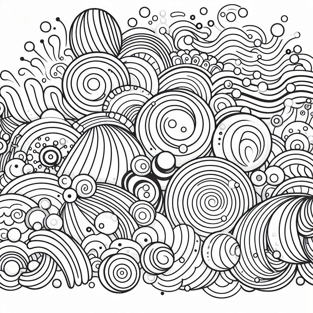 abstract art coloring pages​