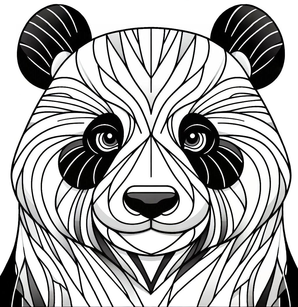 abstract animal coloring pages printable panda