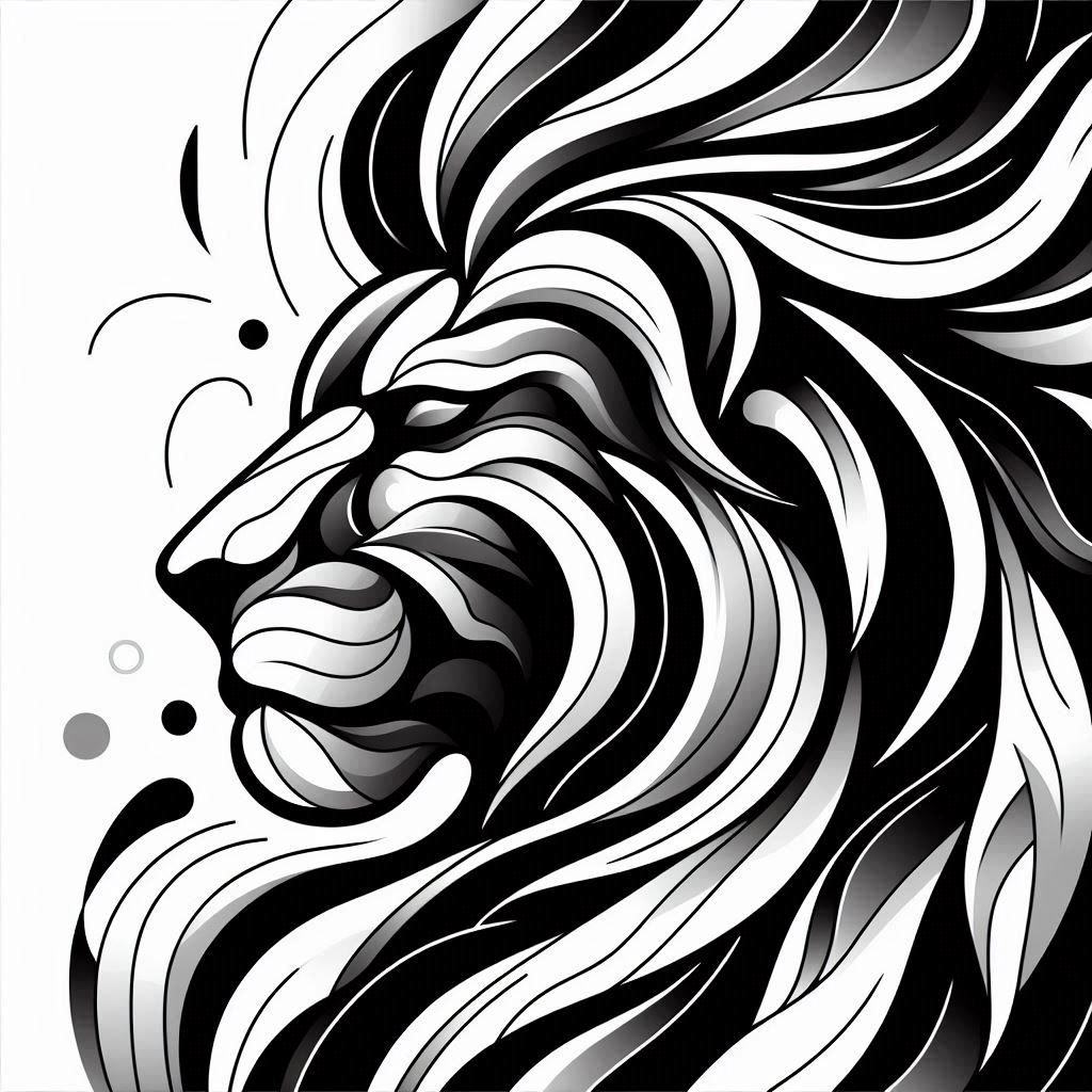 free coloring page absctract animals art - lion