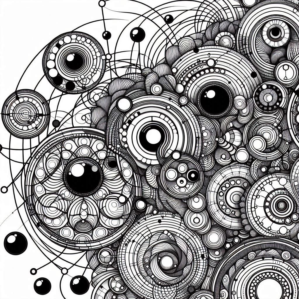 abstract art coloring pages​