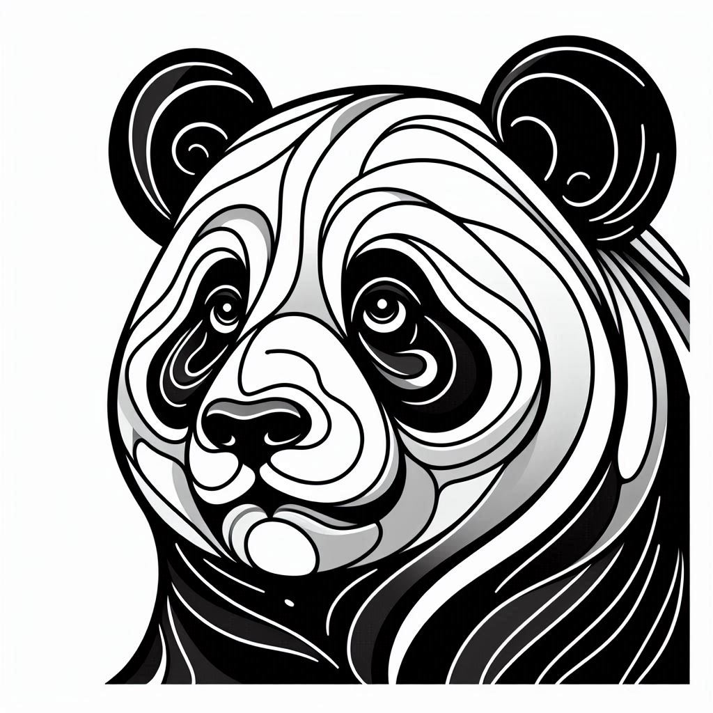 abstract animal coloring pages printable panda