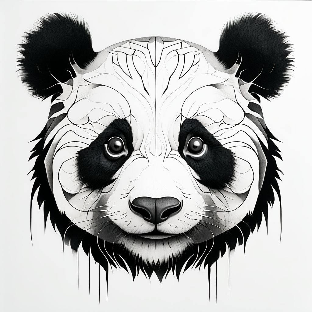 abstract animal coloring pages printable panda