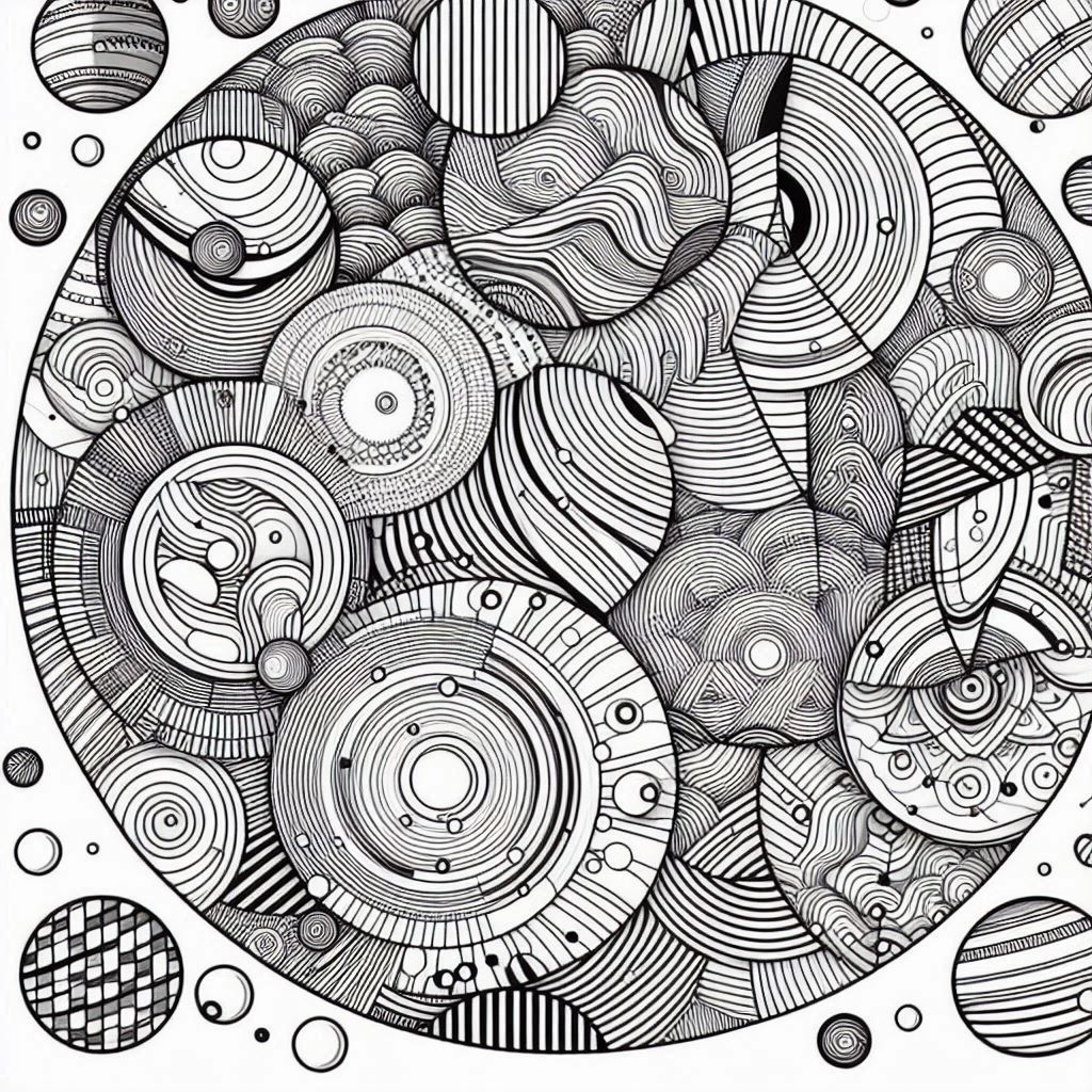 abstract art coloring pages​