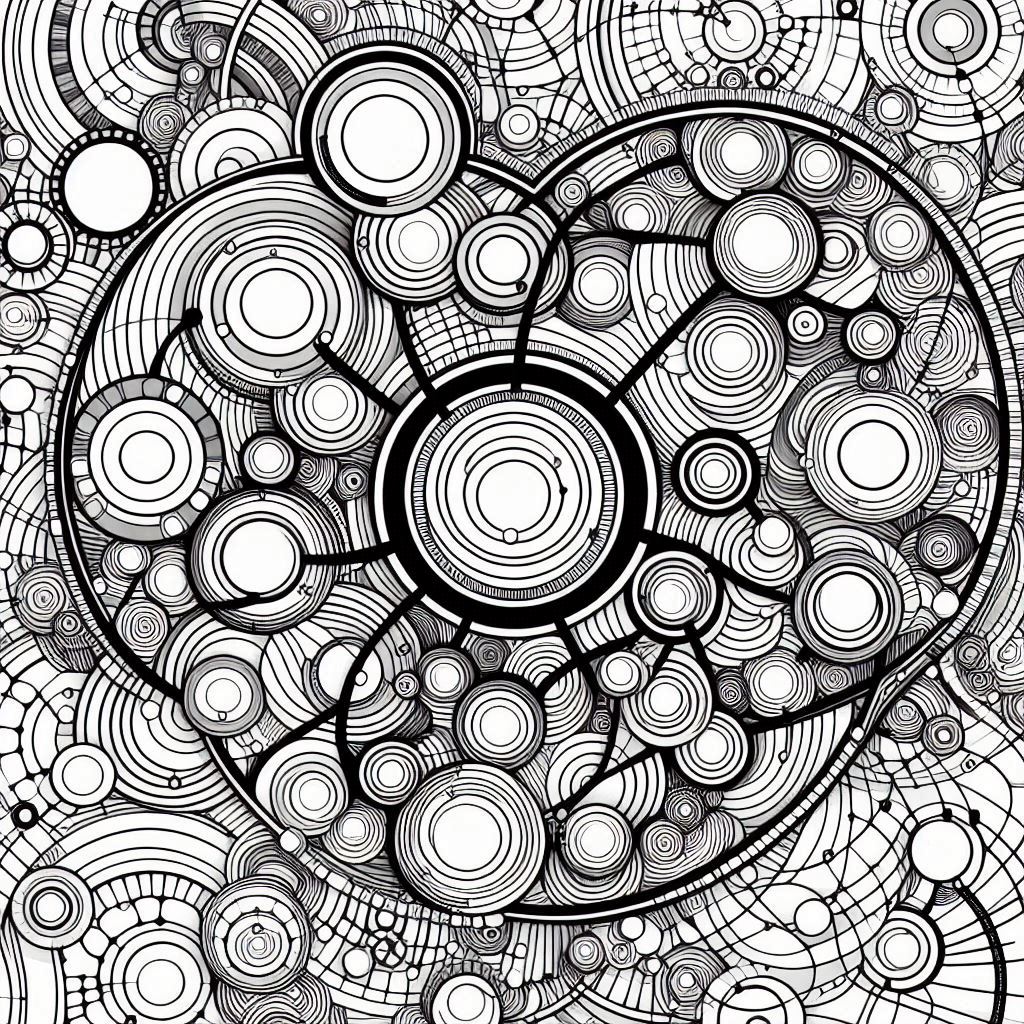 abstract art coloring pages​