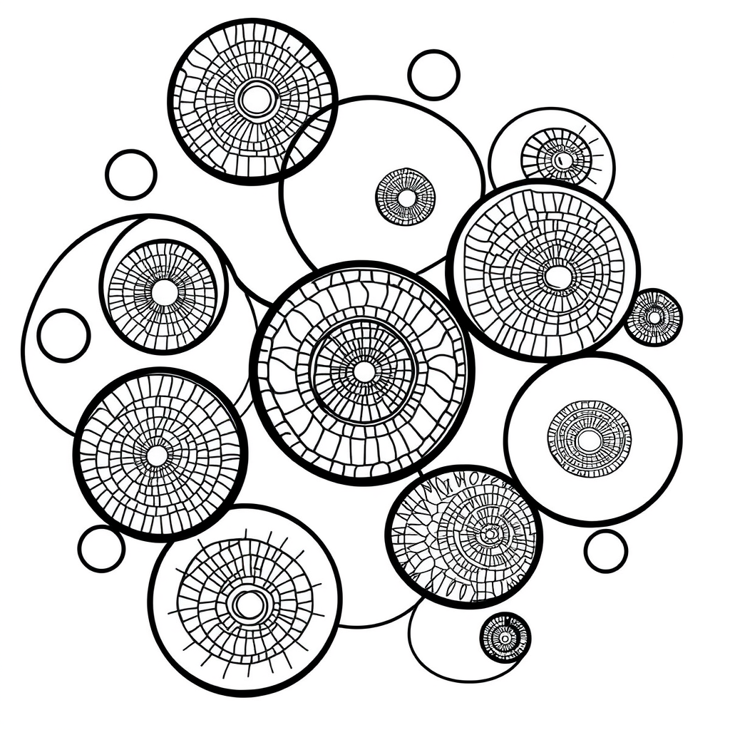 abstract art coloring pages​