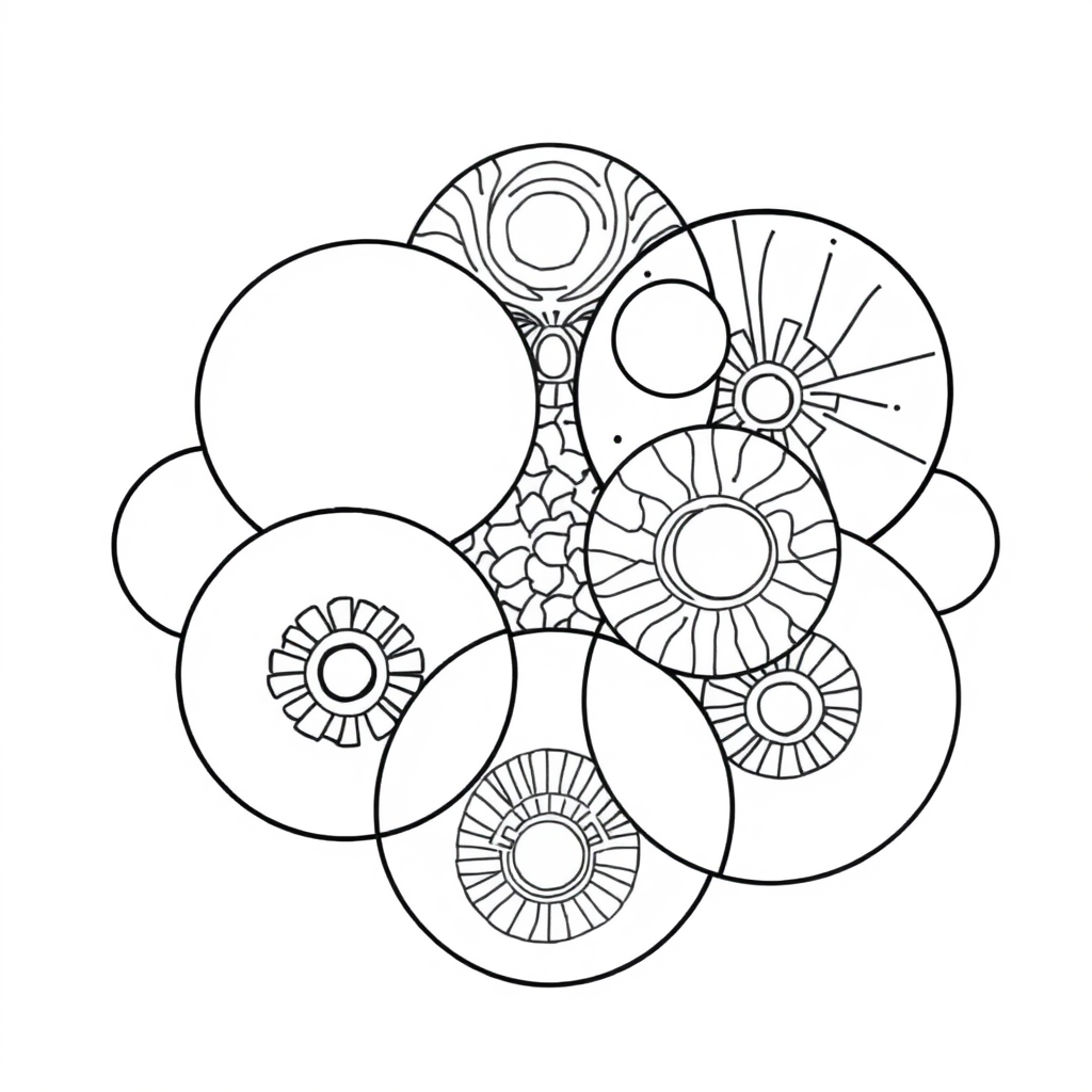 abstract art coloring pages​