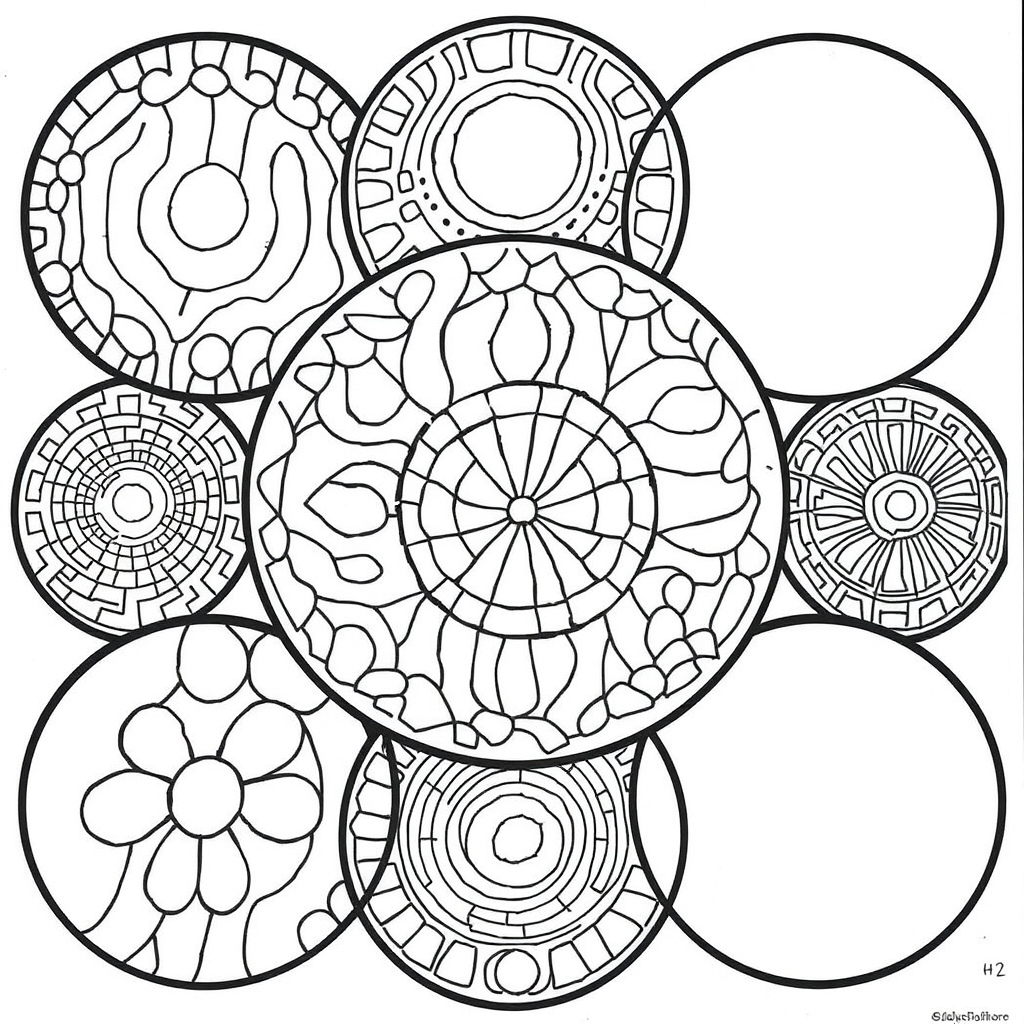 abstract art coloring pages​