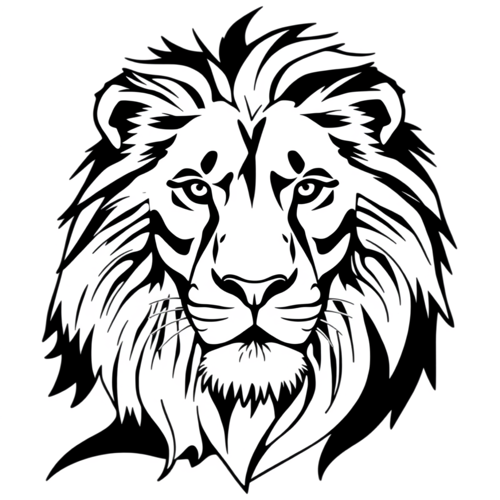 free coloring page absctract animals art - lion