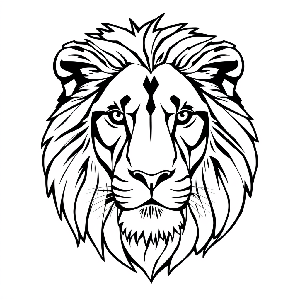 free coloring page absctract animals art - lion