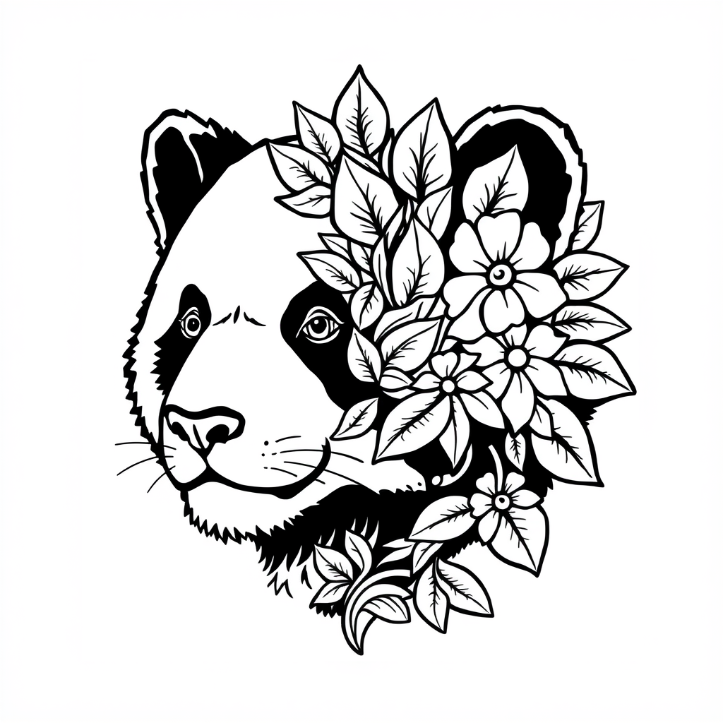 abstract animal coloring pages printable panda