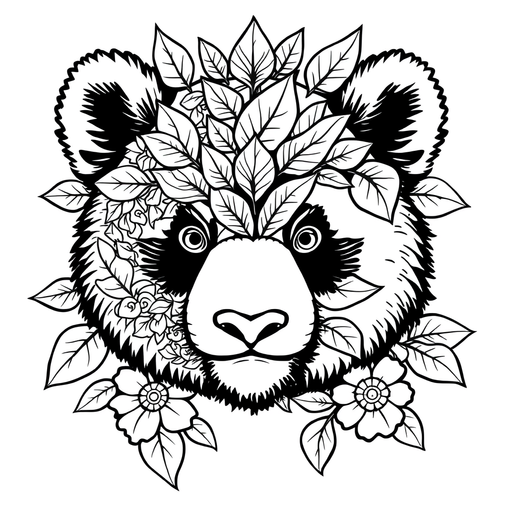 abstract animal coloring pages printable panda