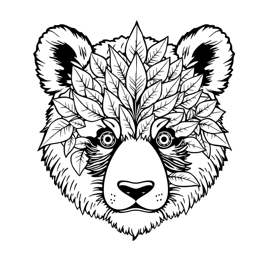 abstract animal coloring pages printable panda