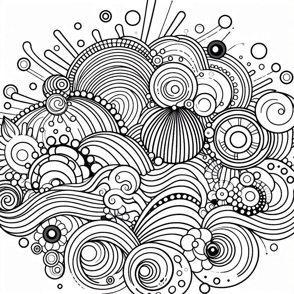 abstract art coloring pages​