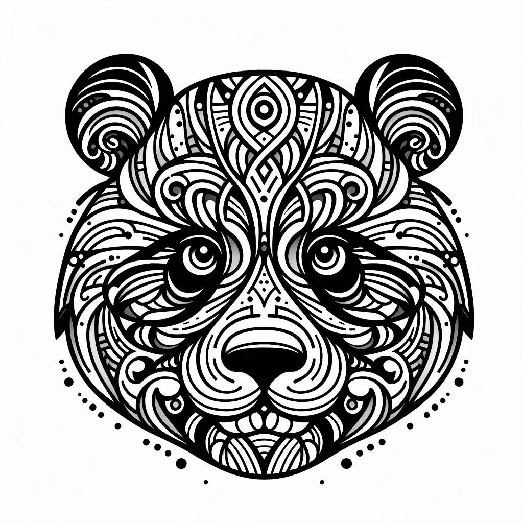 abstract animal coloring pages printable panda