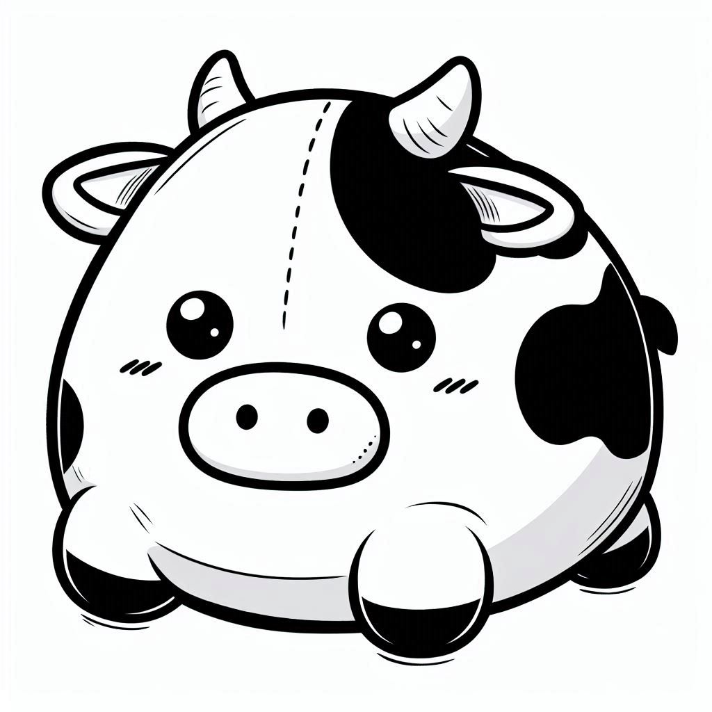 Cow Squishmallow Coloring Page