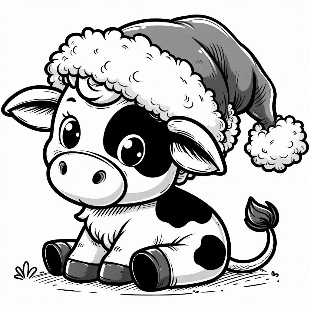 christmas cow coloring pages